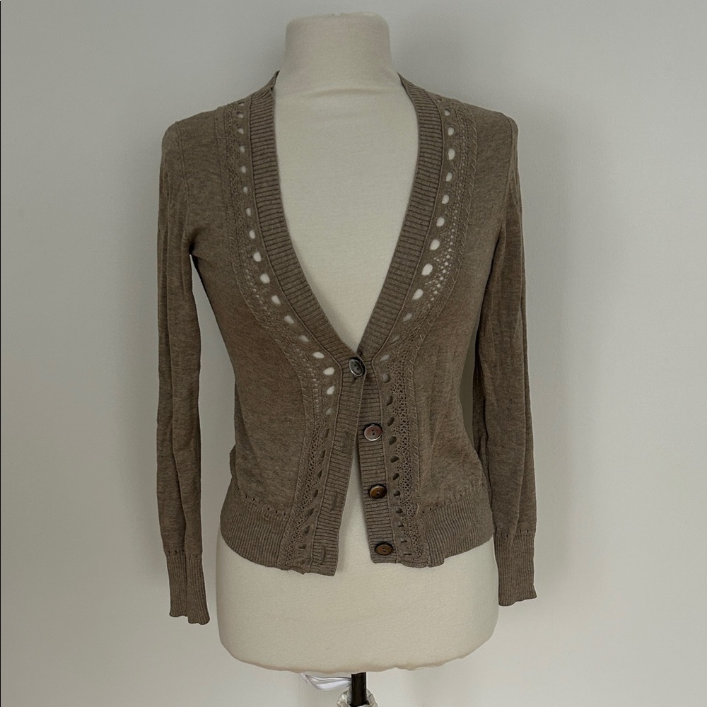 Banana Republic Tan Button-Up Cardigan